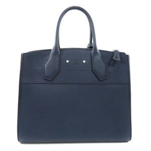 Louis Vuitton City Steamer MM Handbag Navy Leather